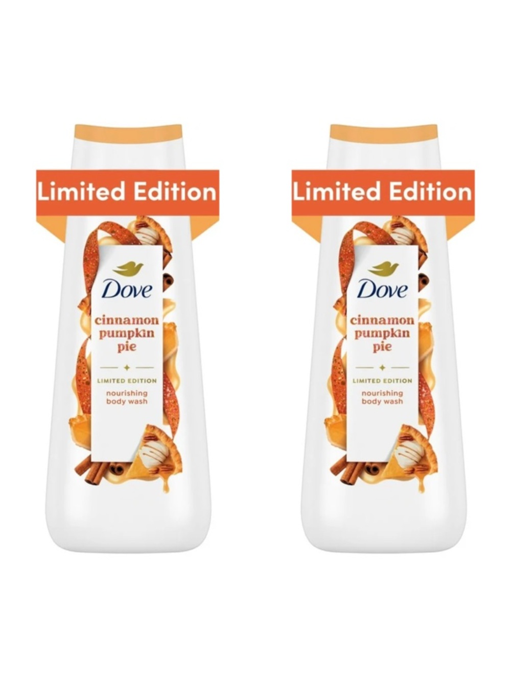 Dove Cinnamon Pumpkin Pie Body Wash Lot Limited Edition Holiday Treats NWT